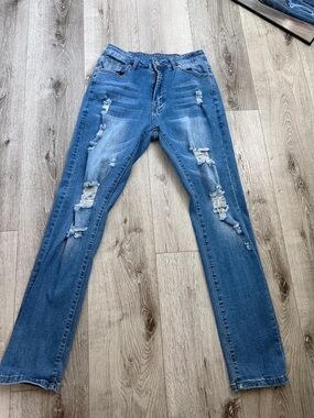Kunmi Distressed Blue Denim Jeans Size Medium